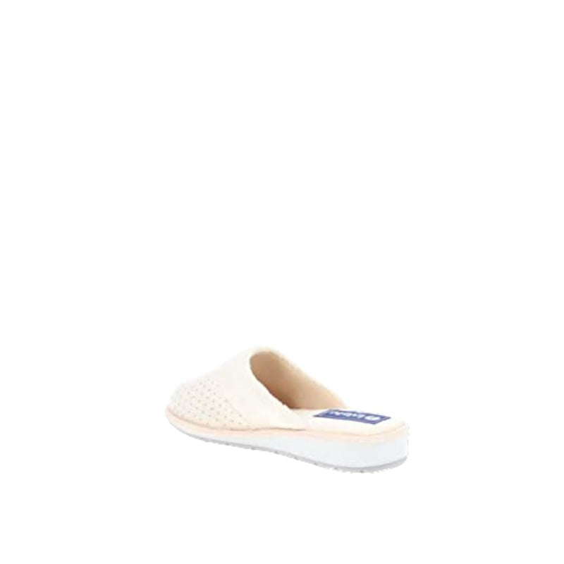 Pantofole Donna Inblu A Pois con Fiocchetto, Leggere e Flessibili con Sottopiede in Morbido Tessuto Imbottito, Bianco Naturale