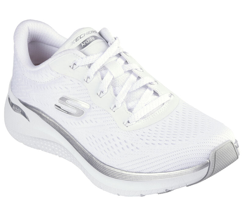 Skechers Arch Fit 2.0- Glow The Distance, Scarpe Sportive Donna - Bianco