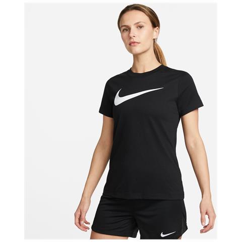 Nike Swoosh CW6967, T-shirt Donna - Bianco, Nero