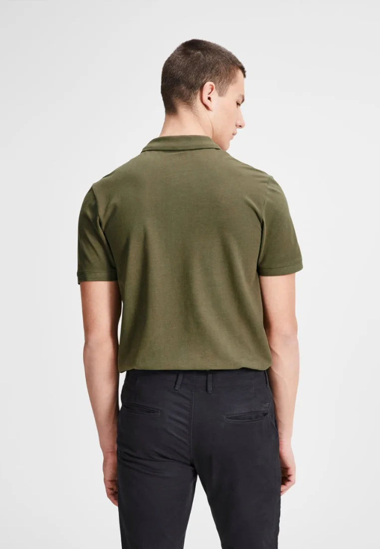 JACK & JONES, JJEBASIC POLO SS NOOS - Navy, Olive Green