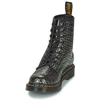 Stivaletti donne Dr. Martens 1460 Gunmetal Wild Croc Emboss Nero