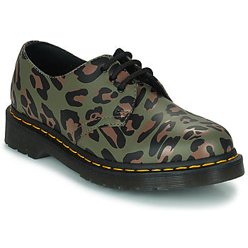 Stivaletti donne Dr. Martens 1461 Smooth Distorted Leopard Kaki