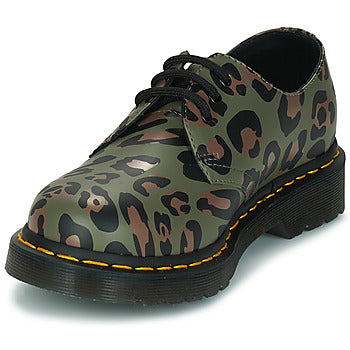 Stivaletti donne Dr. Martens 1461 Smooth Distorted Leopard Kaki