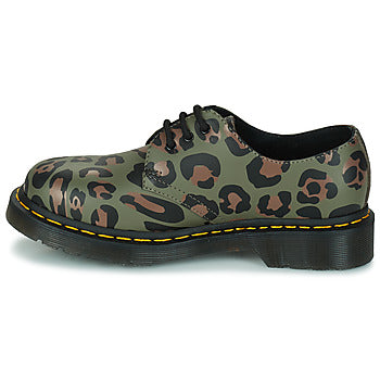 Stivaletti donne Dr. Martens 1461 Smooth Distorted Leopard Kaki