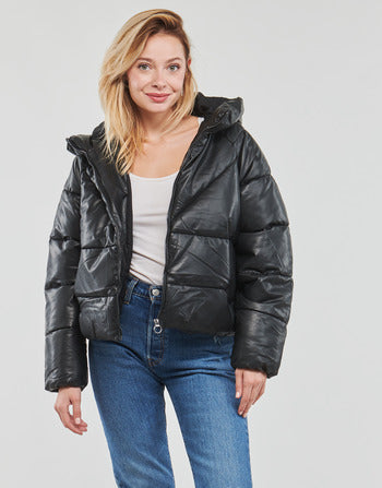 Piumino donne Only  ONLANJA FAUX LEATHER PUFFER CC OTW  Nero