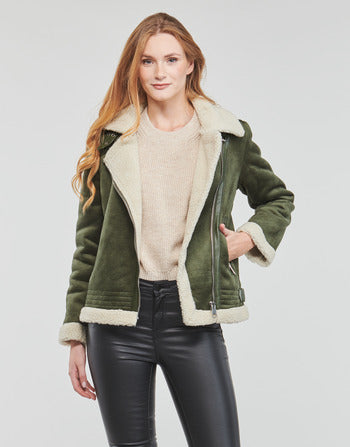 Giacca in pelle donne Only  ONLDIANA BONDED AVIATOR JACKET CC OTW  Kaki