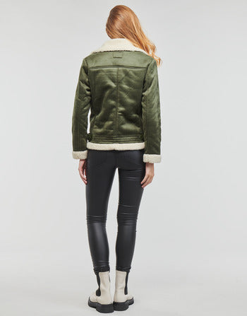 Giacca in pelle donne Only  ONLDIANA BONDED AVIATOR JACKET CC OTW  Kaki