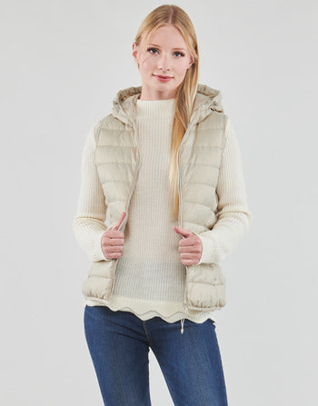 Piumino donne Only  ONLNEWTAHOE HOOD WAISTCOAT  Bianco