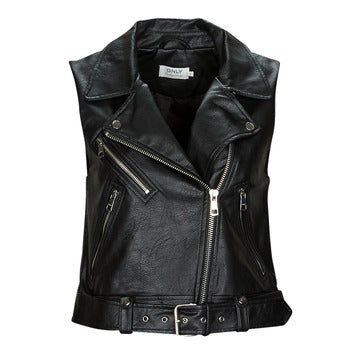 Giacca in pelle donne Only  ONLVERA FAUX LEATHER WAISTCOAT  Nero