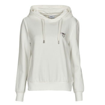 Felpa donne Only  ONLNOOMI L/S LOGO HOOD  Bianco