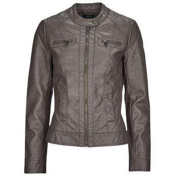 Giacca in pelle donne Only  ONLBANDIT FAUX LEATHER BIKER  OTW  Grigio