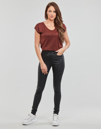 Jeans Slim donne Only  ONLANNE K MID WAIST COATED PNT  Nero