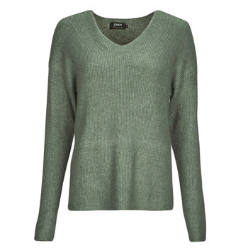 Maglione donne Only  ONLCAMILLA V-NECK L/S PULLOVER KNT  Kaki