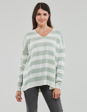 Maglione donne Only  ONLABELLA L/S GLITTER V-NECK CS KNT  Verde