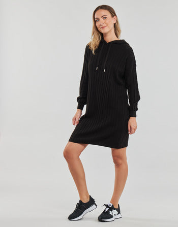 Abito corto donne Only  ONLTESSA CAREY L/S HOOD DRESS NCA KNT  Nero