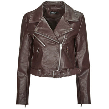 Giacca in pelle donne Only  ONLNEWVERA FAUX LEATHER BIKER CC OTW  Marrone