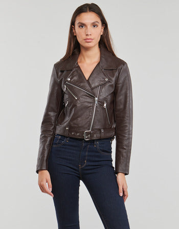 Giacca in pelle donne Only  ONLNEWVERA FAUX LEATHER BIKER CC OTW  Marrone