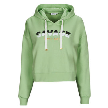 Felpa donne Only  ONLPIXA L/S HOOD CS SWT  Verde