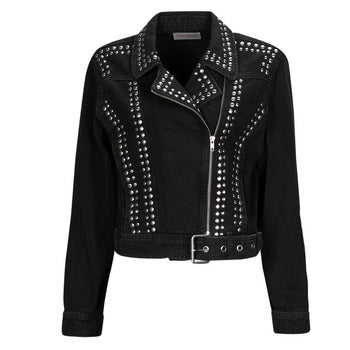 Giacca in pelle donne Only  ONLGILLA LS STUD DNM BIKER JACKET CRO  Nero