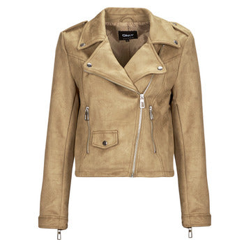 Giacca in pelle donne Only  ONLSCOOTIE FAUX SUEDE BIKER JACKET OTW  Beige