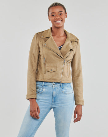 Giacca in pelle donne Only  ONLSCOOTIE FAUX SUEDE BIKER JACKET OTW  Beige