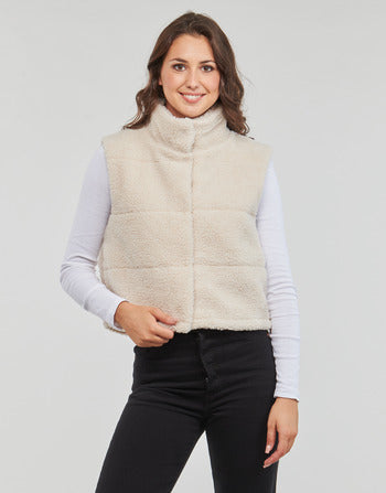 Gilet / Cardigan donne Only  ONLSANDRA TEDDY WAISTCOAT OTW  Beige