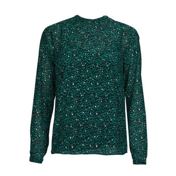 Camicetta donne Only  ONLKACEY FR L/S HIGH NECK TOP PTM  Verde