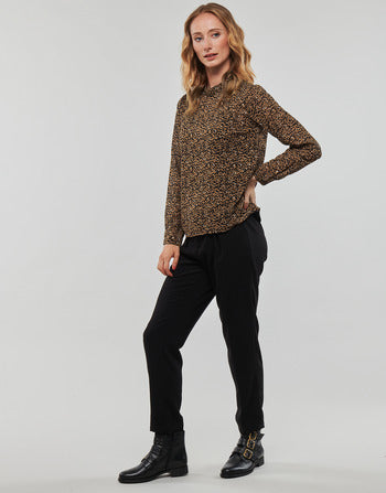 Camicetta donne Only  ONLKACEY FR L/S HIGH NECK TOP PTM  Marrone