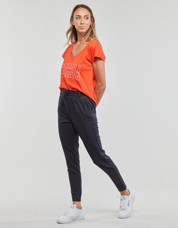 T-shirt donne Only  ONLKELLY S/S V-NECK TOP BOX CS JRS  Arancio