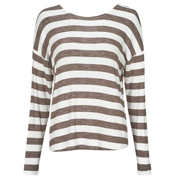 Maglione donne Only  ONLLIRA L/S STRING TOP JRS  Beige