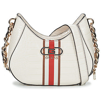 Borsa a spalla donne Guess  NELKA TOP ZIP CROSSBODY  Beige