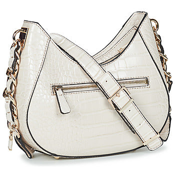 Borsa a spalla donne Guess  NELKA TOP ZIP CROSSBODY  Beige