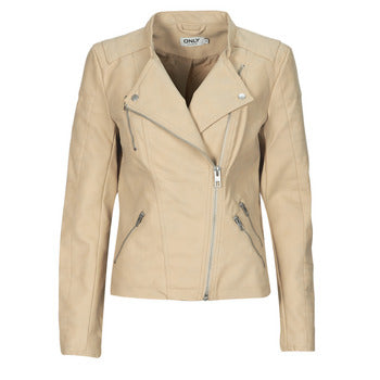 Giacca in pelle donne Only  ONLAVA  Beige