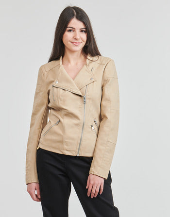 Giacca in pelle donne Only  ONLAVA  Beige