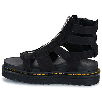 Sandali donne Dr. Martens Olson Charcoal Grey Tumbled Nubuck Nero