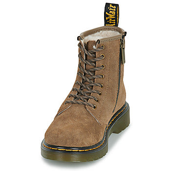 Stivaletti bambini ragazzo Dr. Martens 1460 Serena J Dark Khaki Bronx Suede Beige