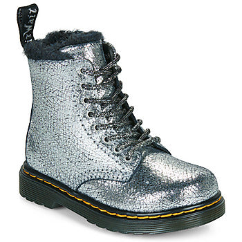 Stivaletti bambini ragazza Dr. Martens 1460 Serena T Silver Distressed Foil Argento