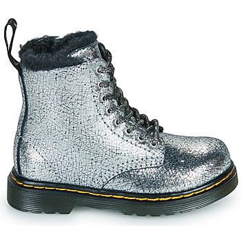 Stivaletti bambini ragazza Dr. Martens 1460 Serena T Silver Distressed Foil Argento