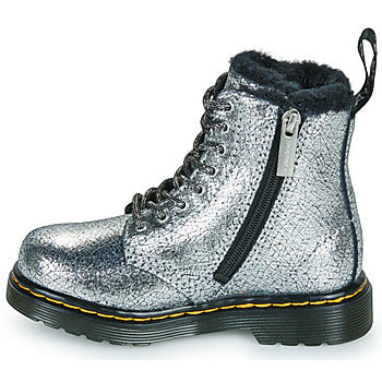 Stivaletti bambini ragazza Dr. Martens 1460 Serena T Silver Distressed Foil Argento