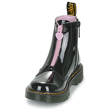 Stivaletti bambini ragazza Dr. Martens Bex Heart Zip Boot J Black Patent Lamper Nero