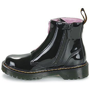 Stivaletti bambini ragazza Dr. Martens Bex Heart Zip Boot J Black Patent Lamper Nero