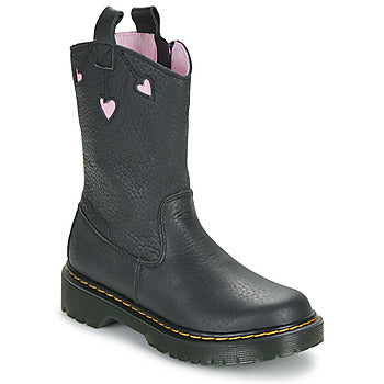 Stivaletti bambini ragazza Dr. Martens Bex Heart P-O Boot J Black Classic Nappa Nero