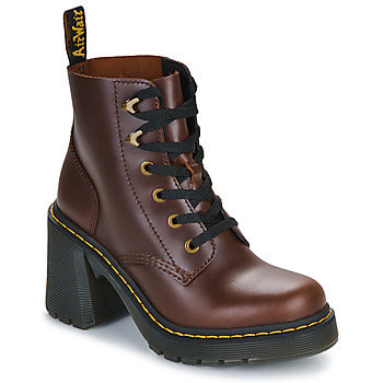 Stivaletti donne Dr. Martens Jesy Dark Brown Classic Pull Up Marrone