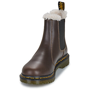 Stivaletti donne Dr. Martens 2976 Leonore Dark Khaki Orleans Marrone