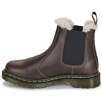 Stivaletti donne Dr. Martens 2976 Leonore Dark Khaki Orleans Marrone