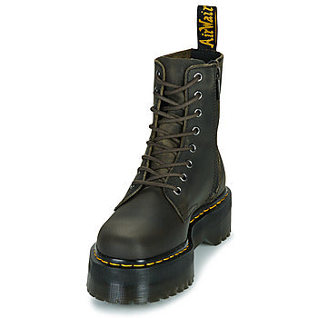 Stivaletti donne Dr. Martens Jadon Charcoal Grey Burnished Waxy Pull Up Marrone