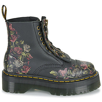 Stivaletti donne Dr. Martens Sinclair Decayed Roses Classic Tumbled Nappa Nero