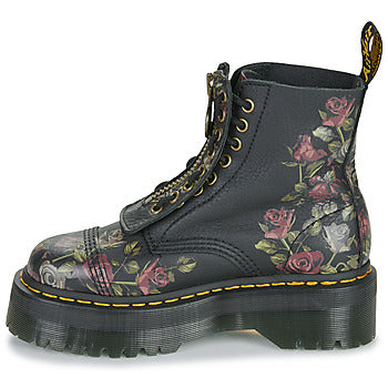 Stivaletti donne Dr. Martens Sinclair Decayed Roses Classic Tumbled Nappa Nero