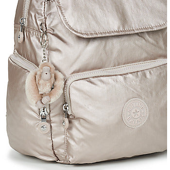 Zaini donne Kipling  CITY ZIP S  Argento