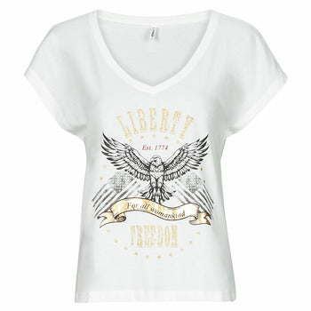 T-shirt donne Only  ONLAMBER LIFE  Bianco